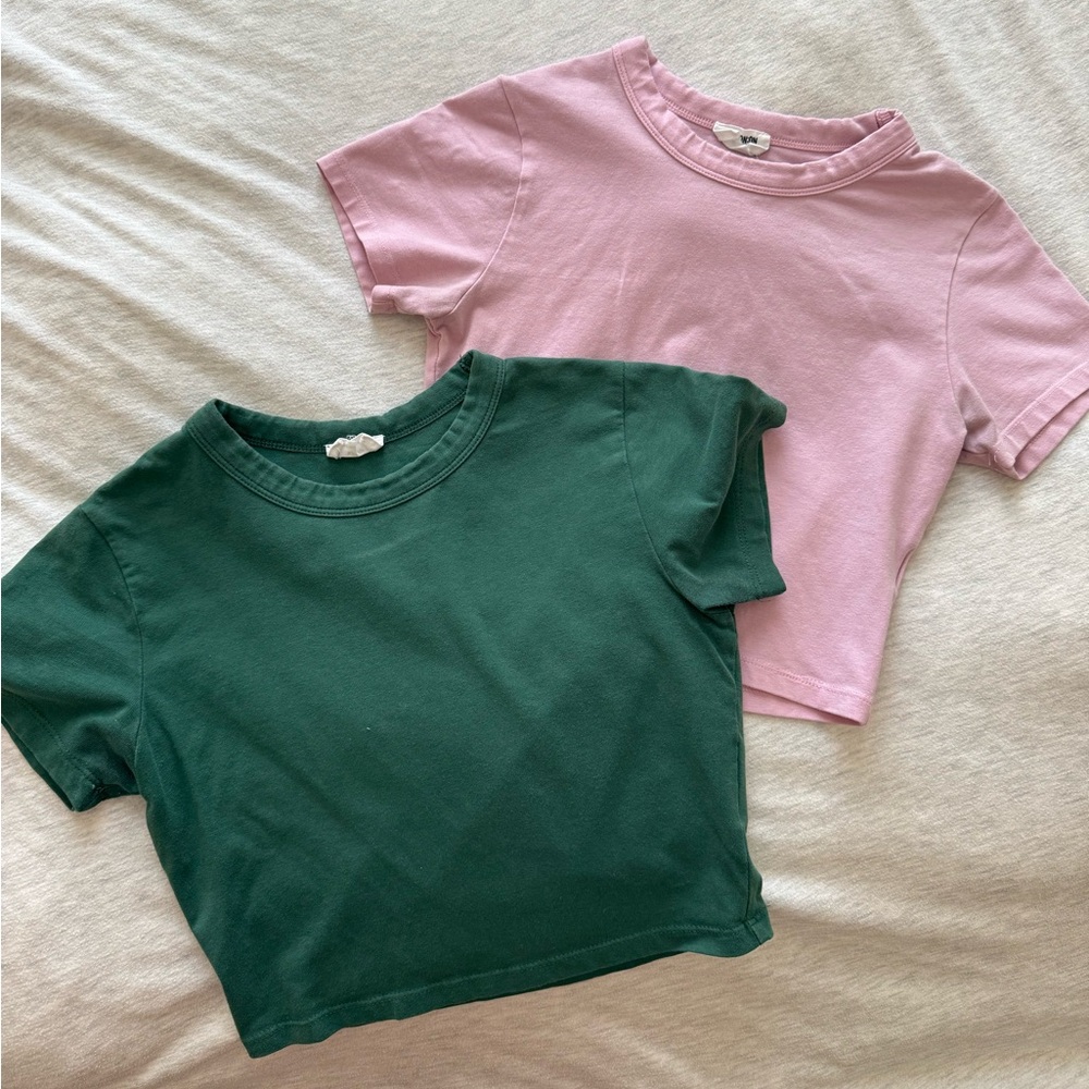 Cotton:On Green and Pink Baby Tees